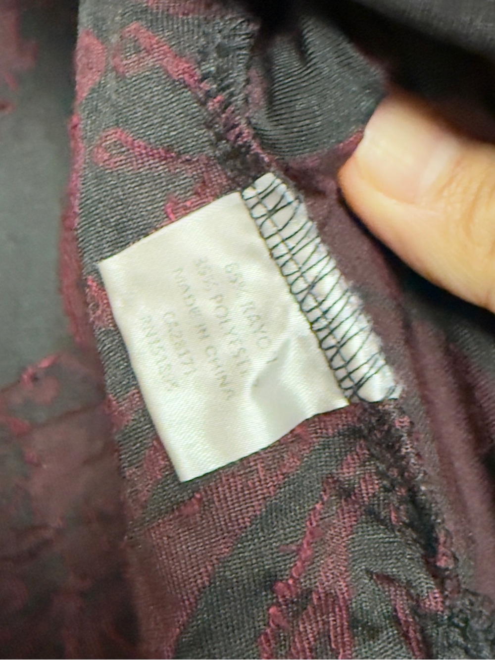 Papa Vancouver Black Burgundy Sheer Floral Overlay Duster Cardigan Women’s Large - Picture 4 of 6